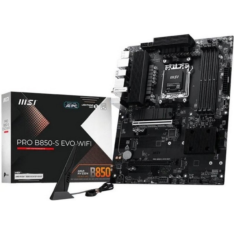Carte mère MSI PRO B850-S EVO Wi-Fi B850 AM5 DDR5 ATX Wi-Fi 7 PCIe 5.0 RAID