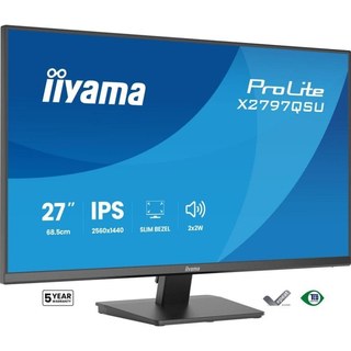 Écran PC iiyama ProLite X2797QSU-B1 27" Quad HD 75 Hz IPS Hub USB Haut-parleurs 1MS