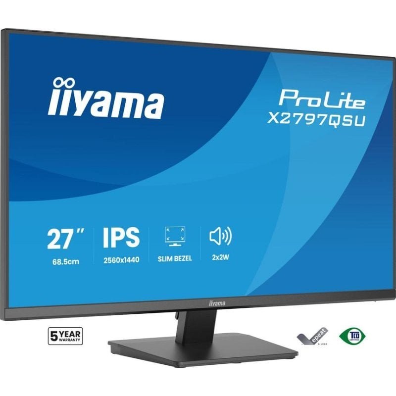Écran PC iiyama ProLite X2797QSU-B1 27" Quad HD 75 Hz IPS Hub USB Haut-parleurs 1MS