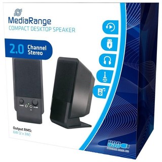 Enceintes MediaRange 2.0 filaires USB 6W avec entrée auxiliaire