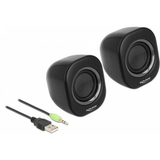 Enceintes Delock Stéréo Filaire USB 2W avec contrôle du volume