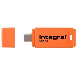 integral-brand Clé USB Integral Neon-C 128 Go USB-C 150MB/s Noir Orange