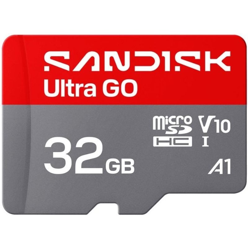 Carte mémoire SanDisk Ultra GO 32 Go microSDHC UHS-I 120MB/s V10 gris rouge