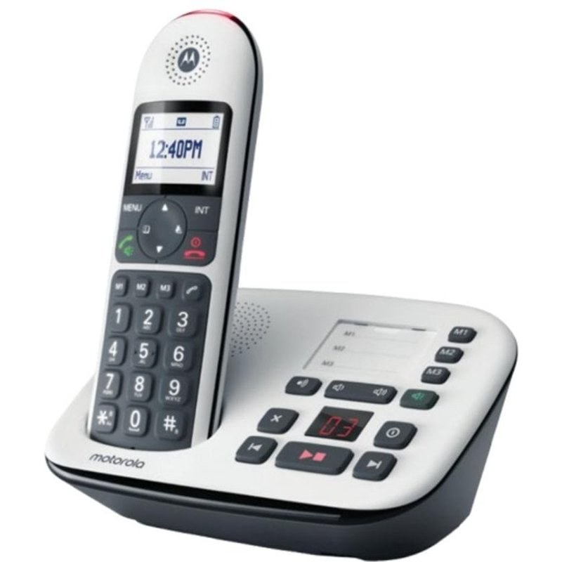 Téléphone sans fil Motorola CD5011 Noir Blanc écran large répondeur