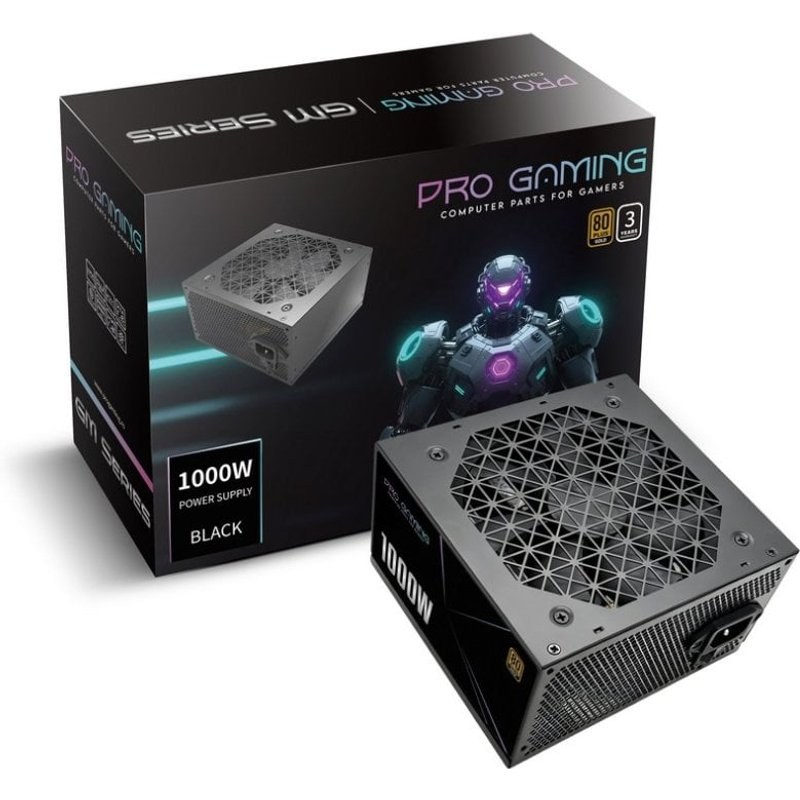 Fuente de Alimentación ProGaming 1000W 80+ Gold modulaire I-STOP noir