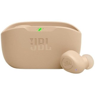 Écouteurs JBL Wave Buds sans fil Bluetooth avec Deep Bass, charge rapide, IP54 beige