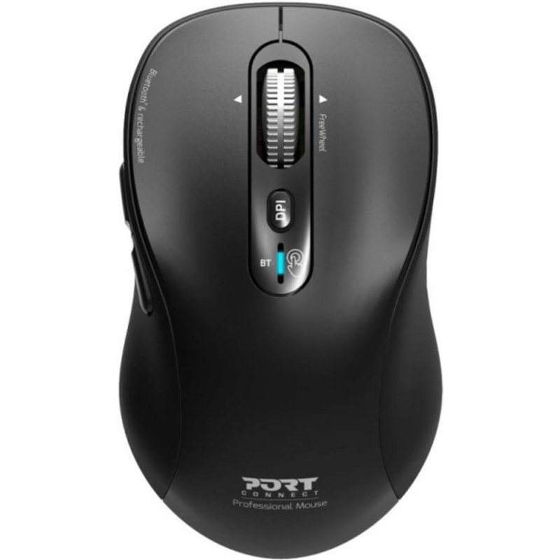 Souris PORT DESIGNS 900720 Bluetooth 3200DPI Noir Rechargeable Multidispositif