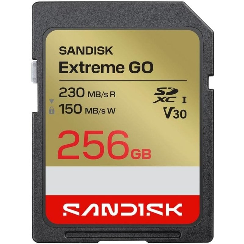 Carte SDXC SanDisk Extreme GO 256 Go UHS-I 230MB/s V30 résistante