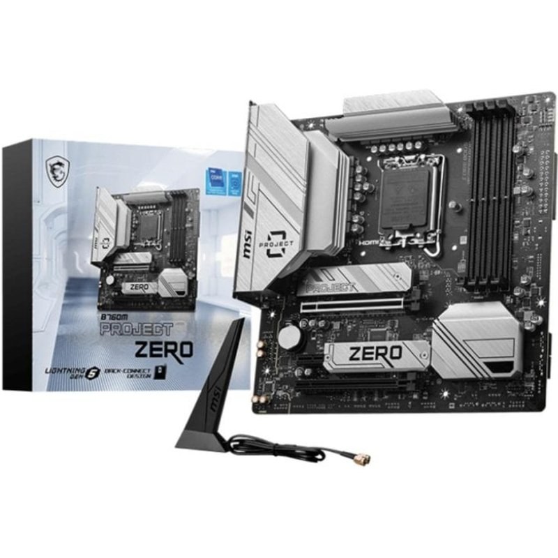 Carte mère MSI B760M PROJECT ZERO B760 LGA1700 DDR5 micro ATX Wi-Fi 6E RGB