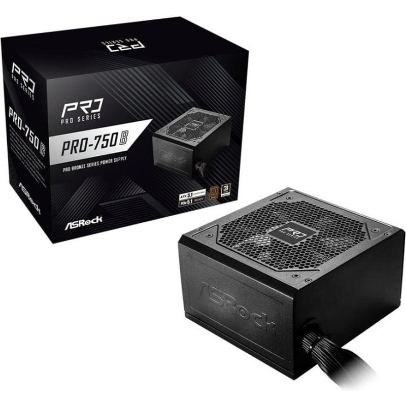 Fuente de Alimentación Asrock PRO-750B 750W Certificación 80 PLUS Bronze active