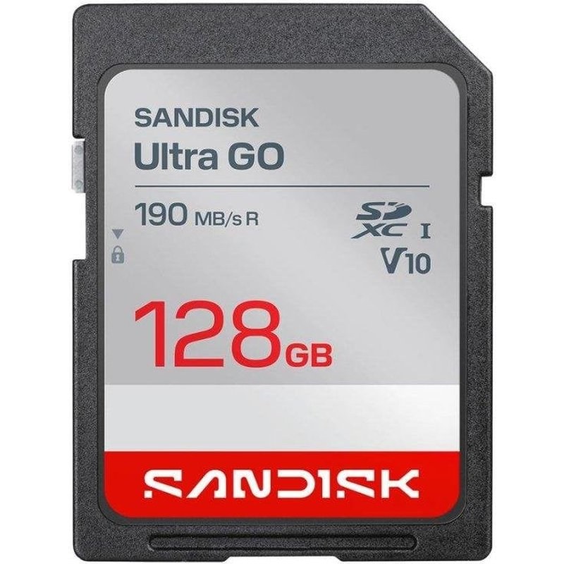Carte mémoire Sandisk Ultra GO 128 Go SDXC UHS-I 190 MB/s U3 V10 noire