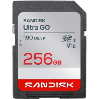Carte SD SanDisk Ultra GO 256 Go SDXC UHS-I 190MB/s U3 V10 noire