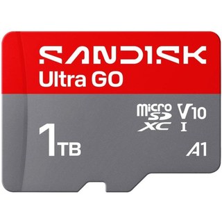 Carte mémoire SanDisk Ultra GO 1 To microSDXC UHS-I 190MB/s V10 Gris Rouge