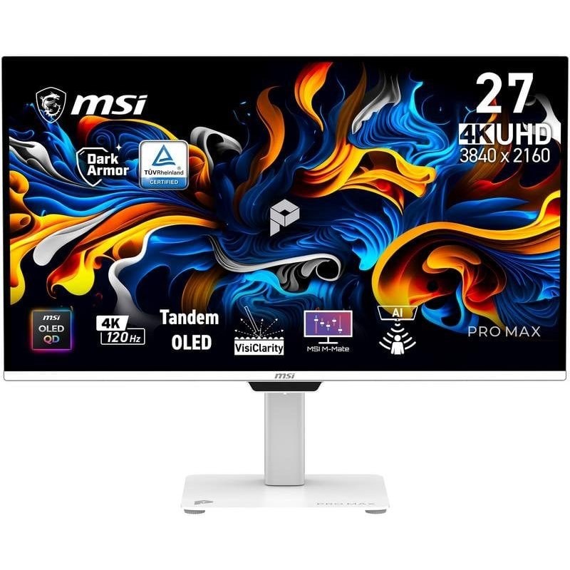 Écran PC MSI Pro MAX 271UPXW12G 26,5" UltraHD 4K 120 Hz QD-OLED Hauteur Ajustable