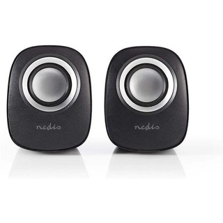 Enceintes Nedis Design Élégant Noir Argent Son Clair et Raffiné