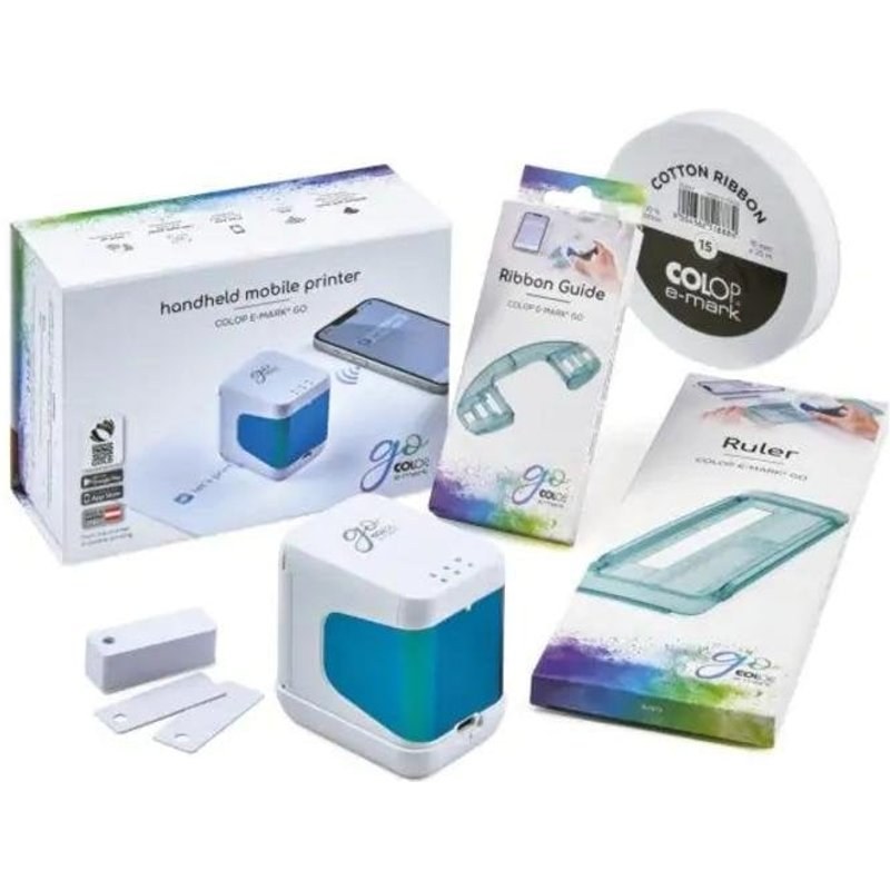 Imprimante portable sans fil Colop E-Mark Go Stempel bleu blanc en couleur