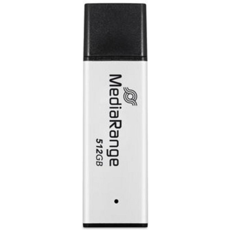 Clé USB MediaRange MR1904 512 Go USB-A 3.2 Gen 1 250 Mo/s noire et argent