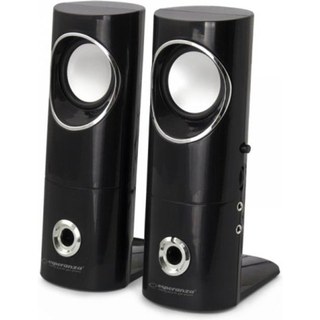 Haut-parleurs Esperanza 2.0 câblés 6W USB avec contrôle rotatif et micro