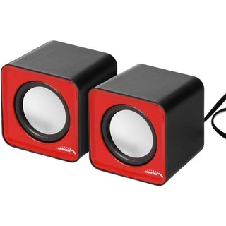 Haut-parleurs Audiocore 2 voies filaires 3W gris et rouge avec USB et jack 3,5 mm