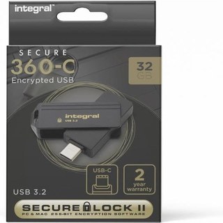 integral-brand Clé USB Integral INFD32GB360CSEC3.2 32 Go Rotative avec Protection par Mot de Passe