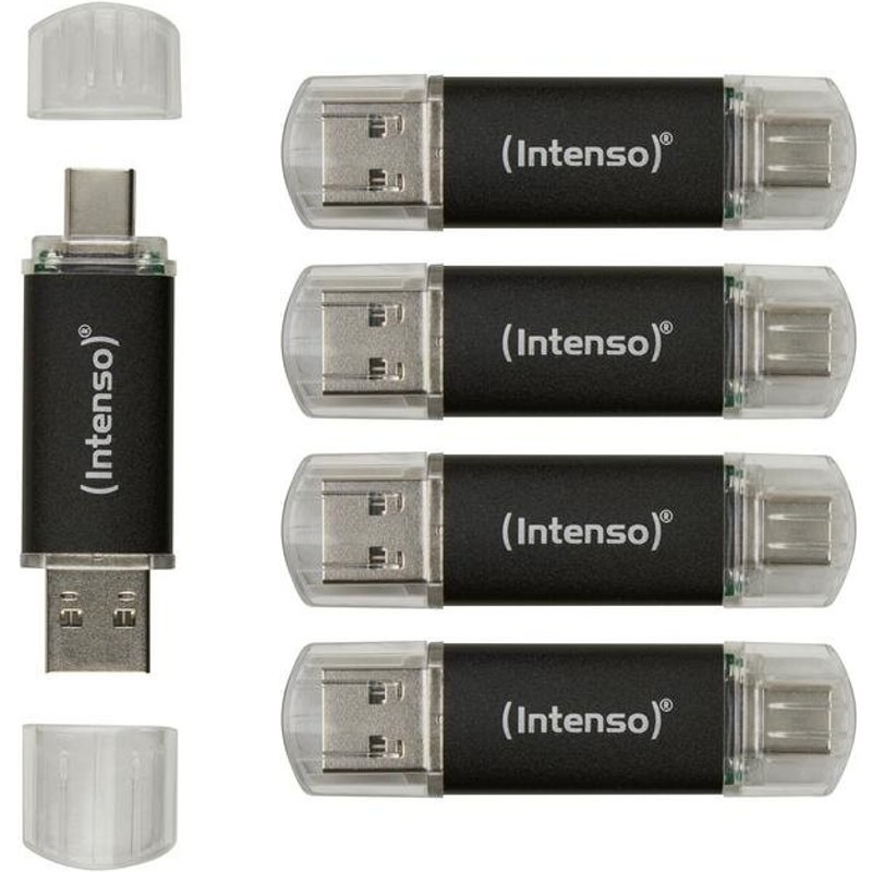 Clé USB Intenso Twist Line 32 Go USB-A et USB-C 70 Mo/s Anthracite