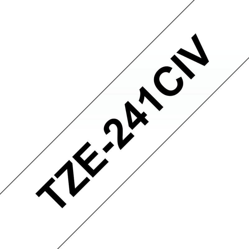 Cinta laminée Brother 18 mm 8 m noire sur blanc pour étiquettes