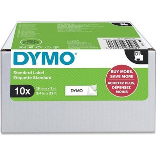 Étiquettes adhésives DYMO D1 blanches 19 mm x 7 m pack de 10