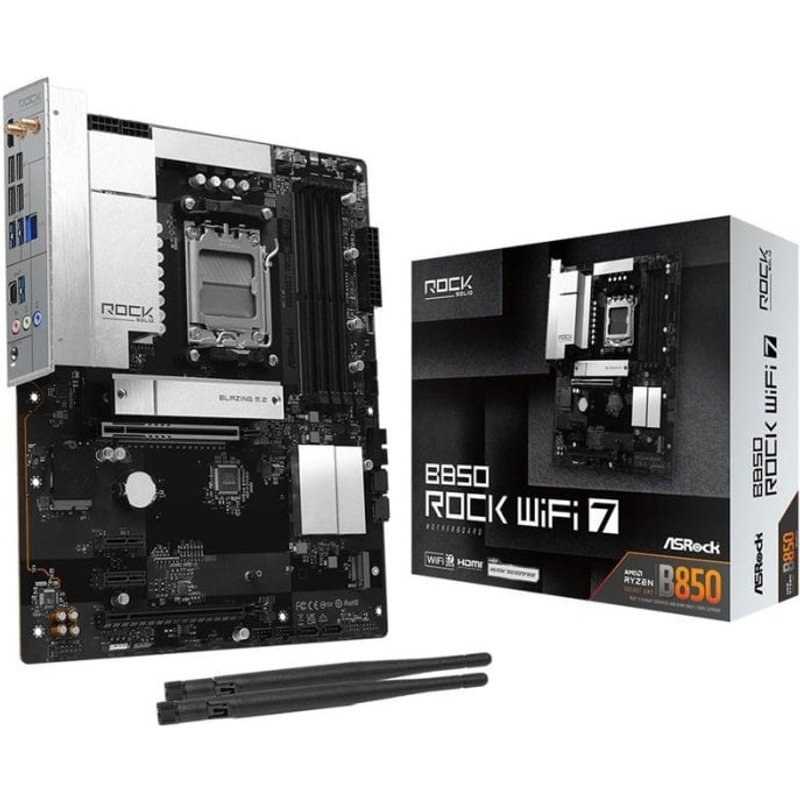 Carte mère AsRock B850 Rock Wi-Fi 7 AMD B850 AM5 DDR5 ATX 2.5GBE RGB