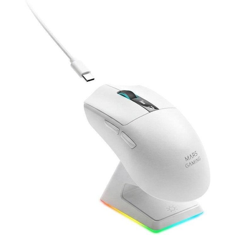 Souris Mars Gaming MMW-ELITE sans fil 20000 DPI Tri-mode Blanco RGB OLED