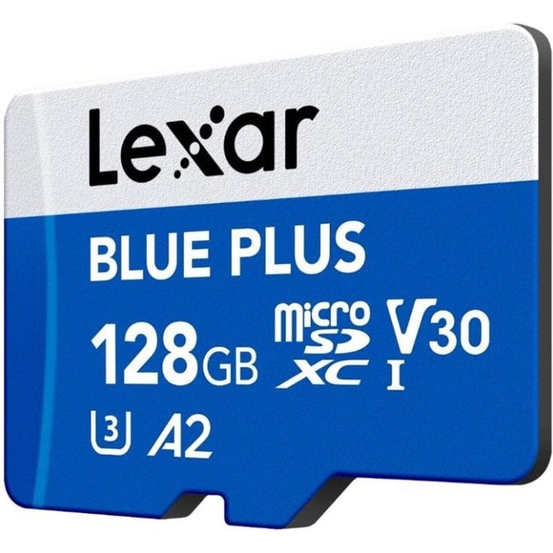 Carte MicroSD Lexar BLUE PLUS 128 Go UHS-I 170 MB/s Class 3 U3 V30 Bleu