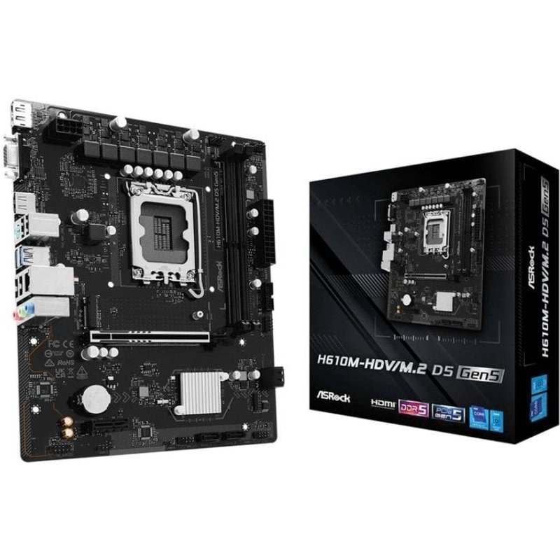 Carte mère AsRock H610M-HDV/M.2 D5 Intel H610 LGA1700 DDR5 Micro ATX Gigabit