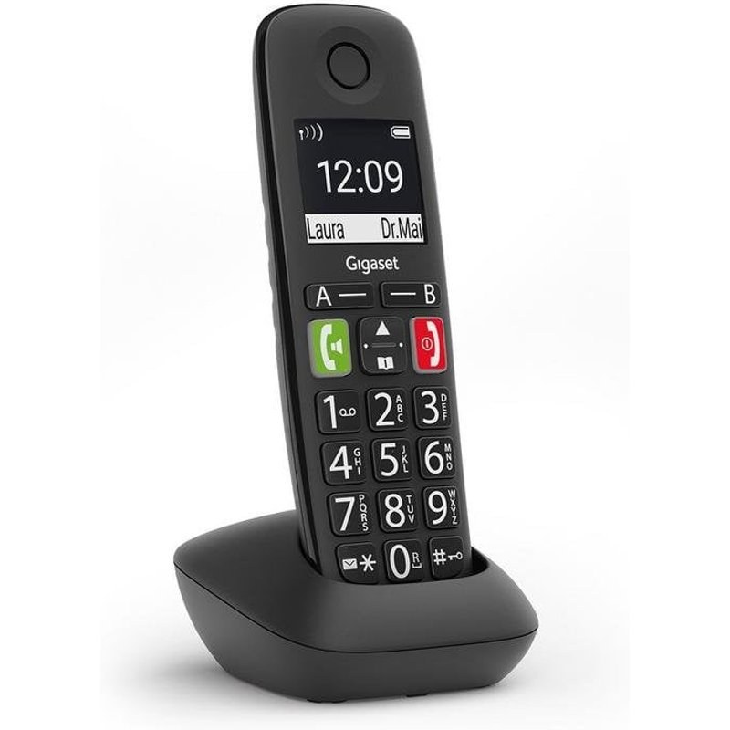 Téléphone Gigaset E290HX DECT/Analogique Sans Fil 150 Entrées Identificateur Noir