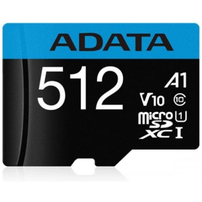 Carte MicroSD ADATA AUSDX512GUICL10A1-RA1 512 Go Classe 10 UHS-I 100 Mo/s