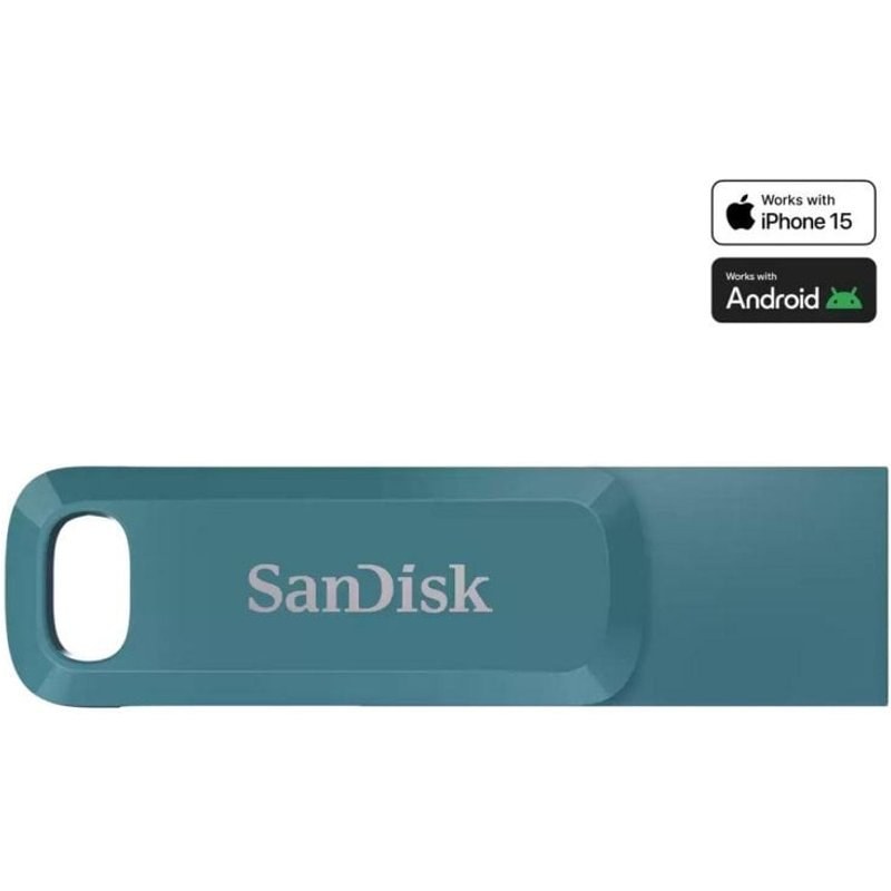Clé USB SanDisk Ultra Dual Drive Go 1 To USB Type-C 3.2 Gen 1 400 Mo/s Turquoise