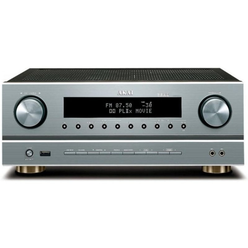Akai AS005RA-750B Récepteur AV Surround 5.1 Bluetooth 25W RMS 200W Total Silver