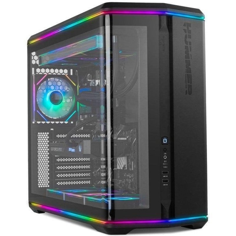 Boîtier Mi-Tour ATX Nox Hummer Anvil Cristal Curvo ARGB Noir USB 3.0 Type C