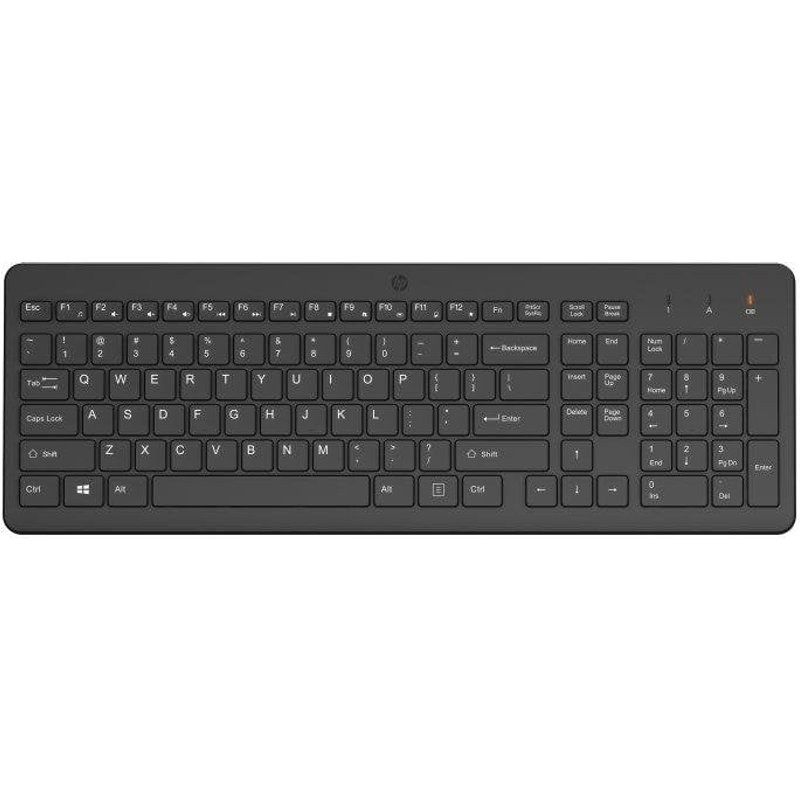 Clavier HP 220 Français sans fil noir à membrane complet avec pavé numérique