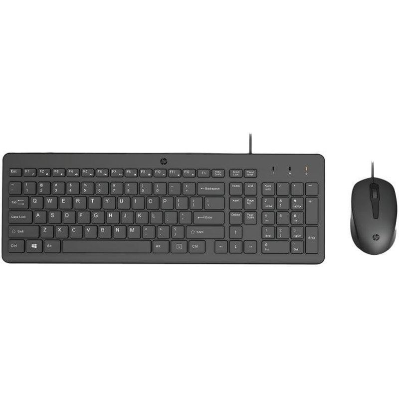 Clavier HP 150 Noir filaire AZERTY précis ergonomique avec souris
