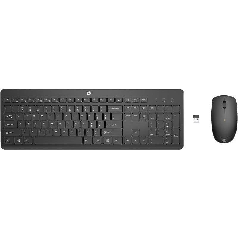 Clavier HP 235 à membrane complet avec souris optique sans fil noir