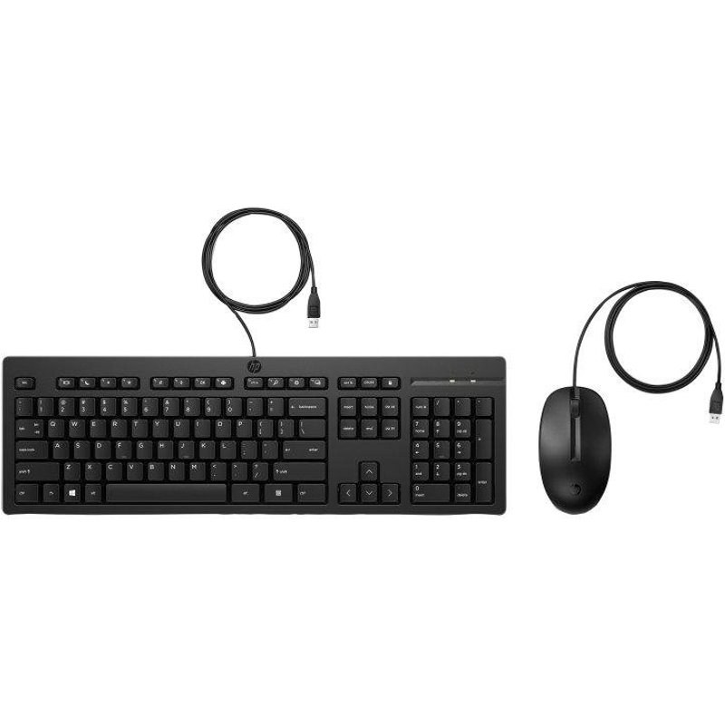 Clavier HP 225 ambidextre complet filaire USB noir français