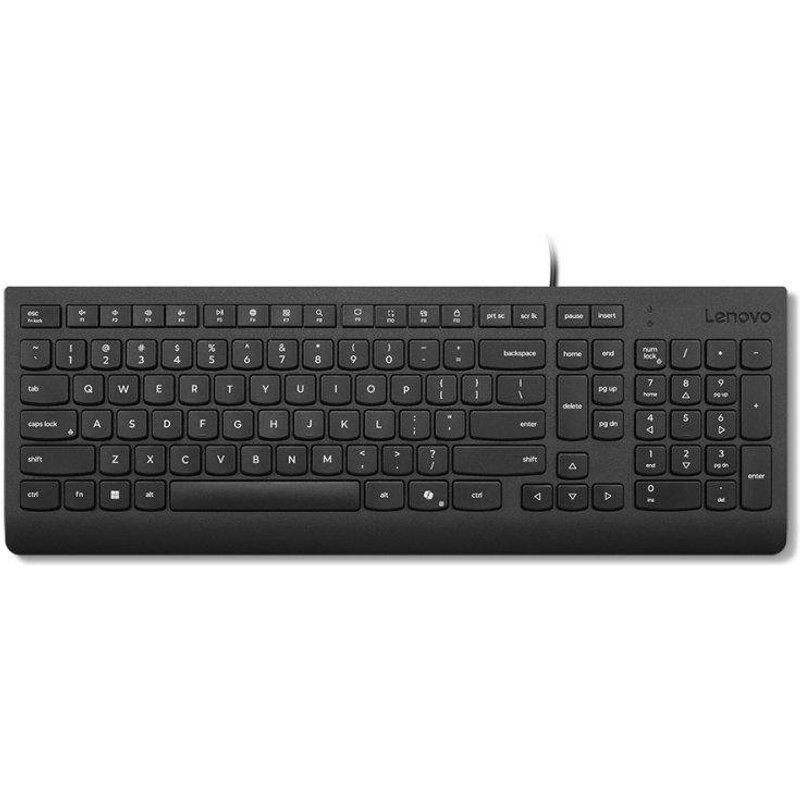 Clavier Lenovo Essential AZERTY Français Alámbrico USB Noir Résistant aux éclaboussures