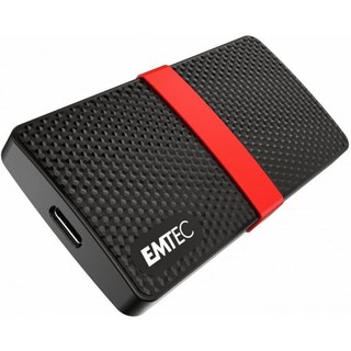 Disque Dur Emtec X200 256 Go SSD USB Type-C 450MB/s Noir Rouge