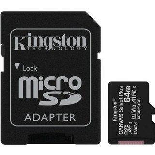 Carte microSD Kingston Canvas Select Plus 64 Go 100R A1 C10 UHS-I