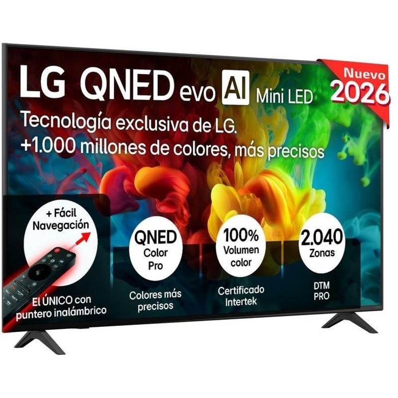 TV LG QNED Mini LED 65QNED82B6B 65" 4K UltraHD 144 Hz Smart TV WebOS HDR10 IA