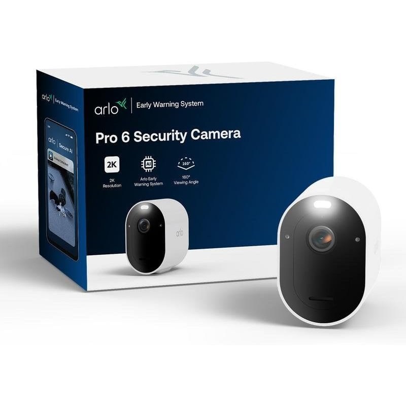 Caméra de surveillance Arlo Pro 6,2K Vision Nocturne Intérieure et Extérieure Alarme Audio