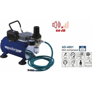 Compresseur mini sans huile Adler MAR0243.0 4 bar 230 V 25 L/min 60 dB
