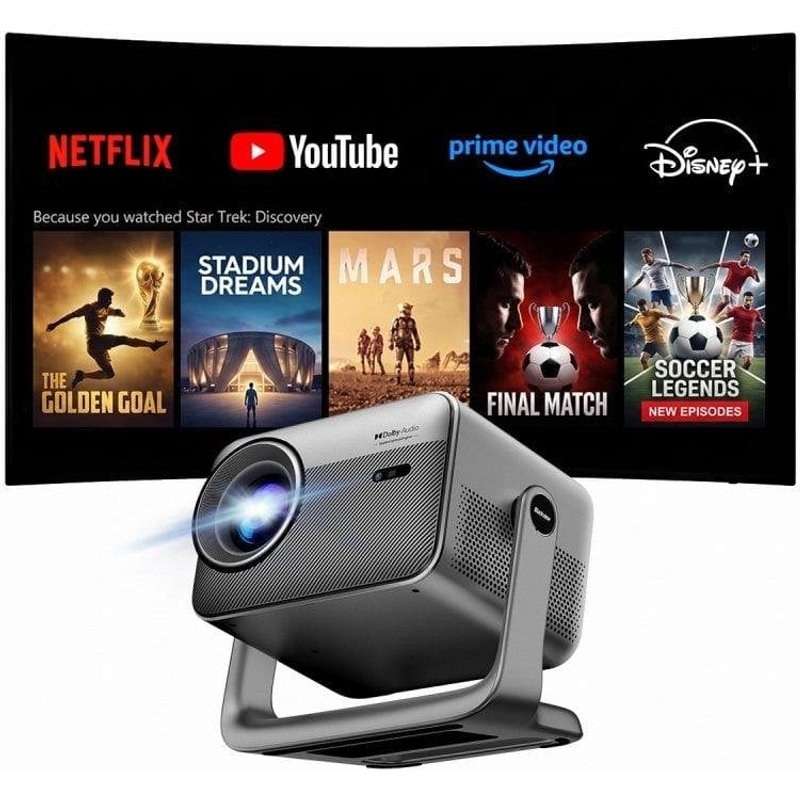 Blackview Projecteur OSCAL PV1000 Max 1080P 1000 Lumens 150" LED LCD Smart TV