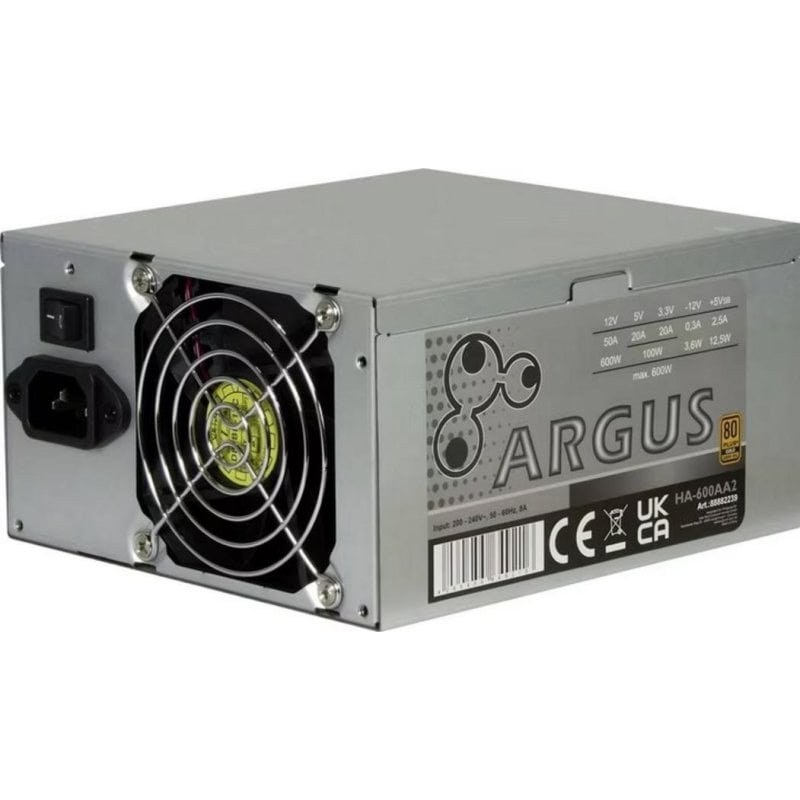 Fuente de Alimentación Intertech Argus 600W Certificación 80+ Gold activa