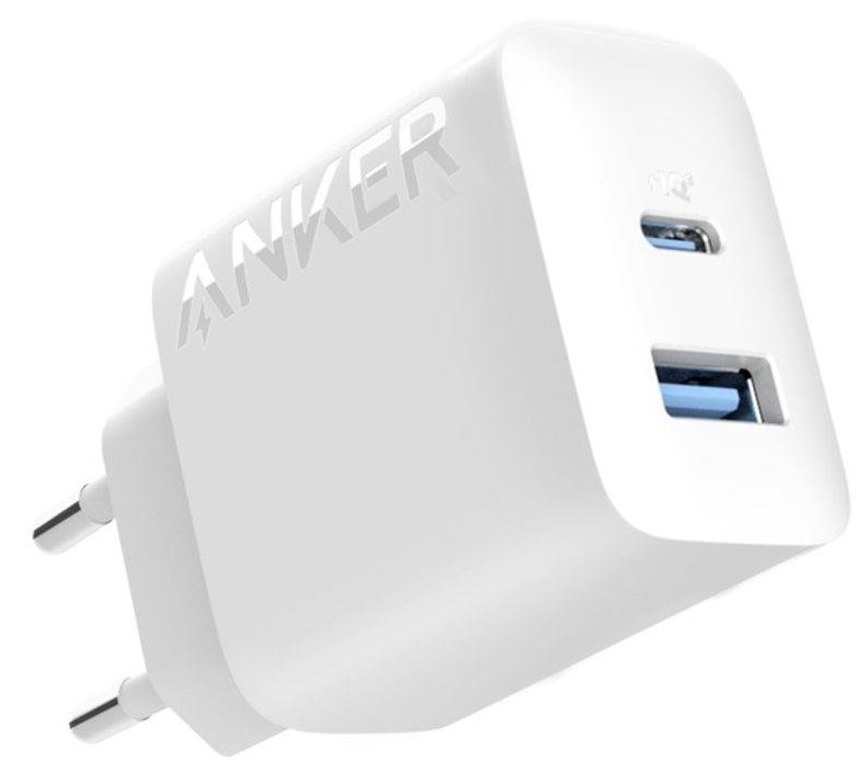 Chargeur mural Anker A2348G21 USB-C et USB-A 20W compact blanc