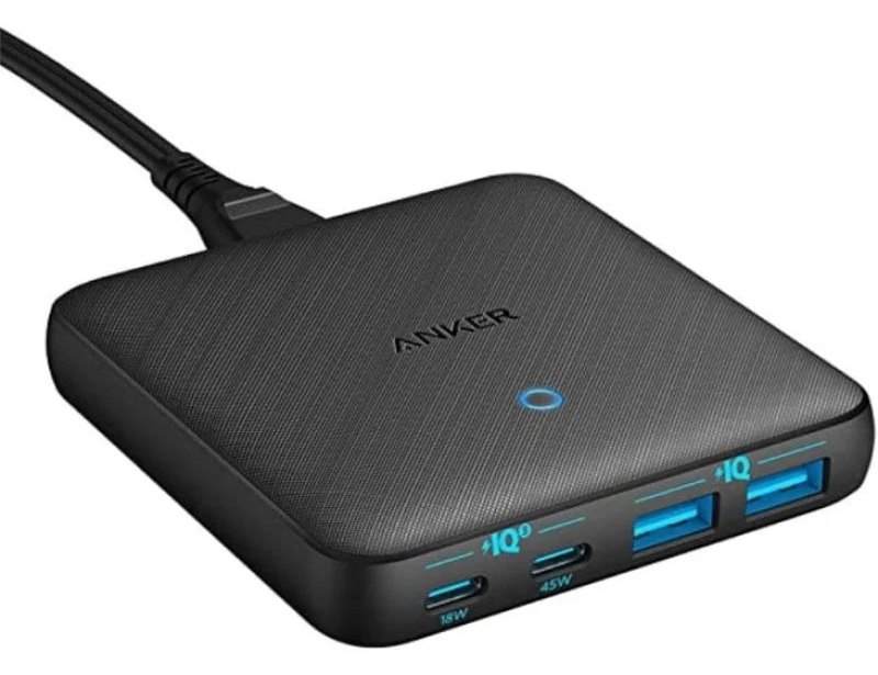 Chargeur de bureau Anker PowerPort Atom III (65 W, 2 A/2 C, fin)